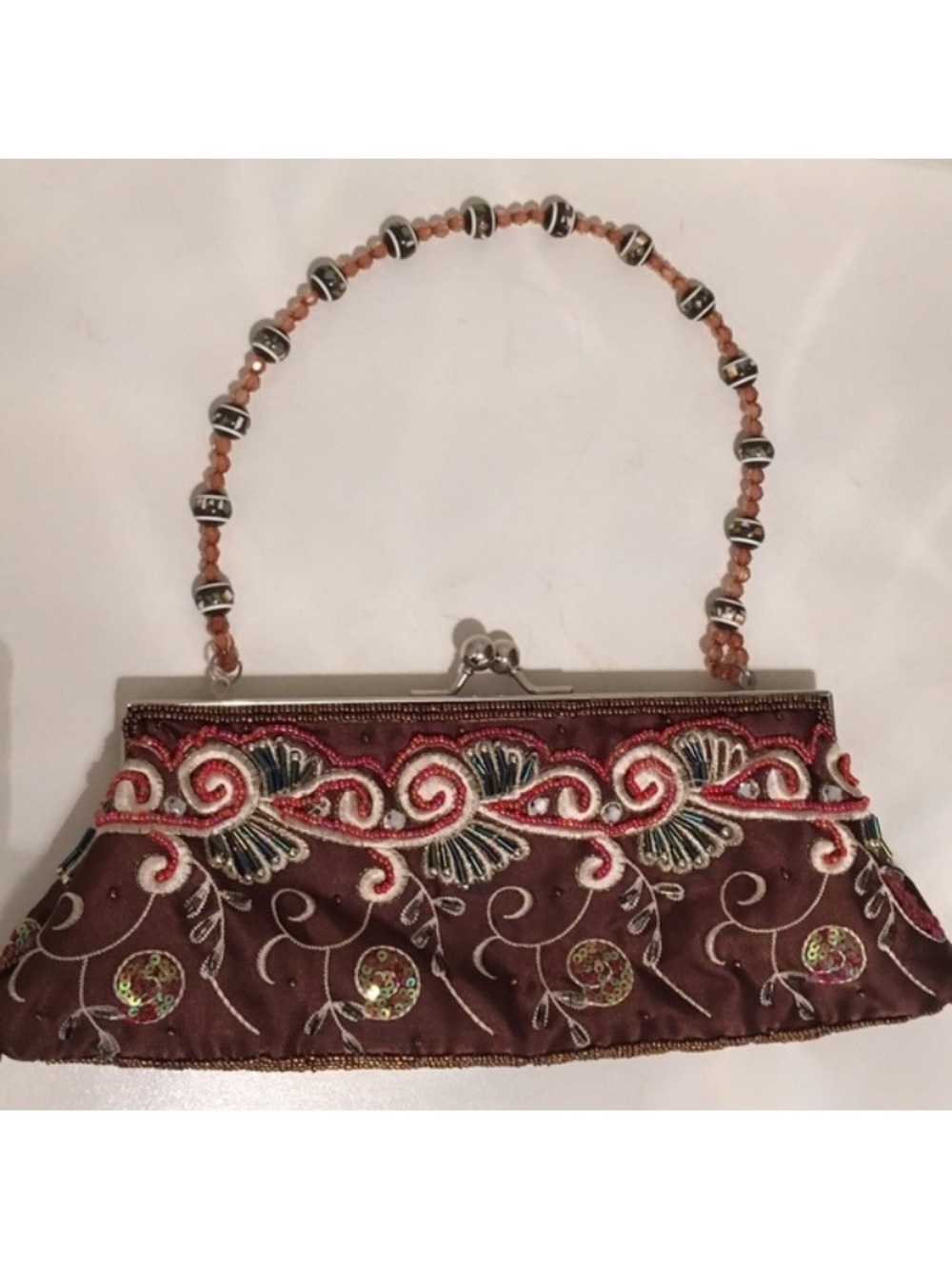 Aldo Beaded Top Handle Clutch